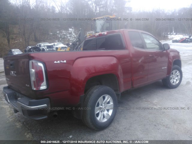 1GTH6CE37G1338151 - 2016 GMC CANYON SLE MAROON photo 4