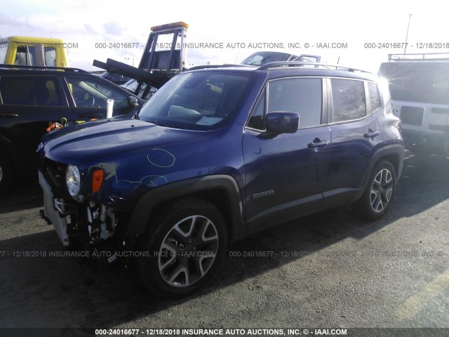 ZACCJABB7JPG86242 - 2018 JEEP RENEGADE LATITUDE BLUE photo 2