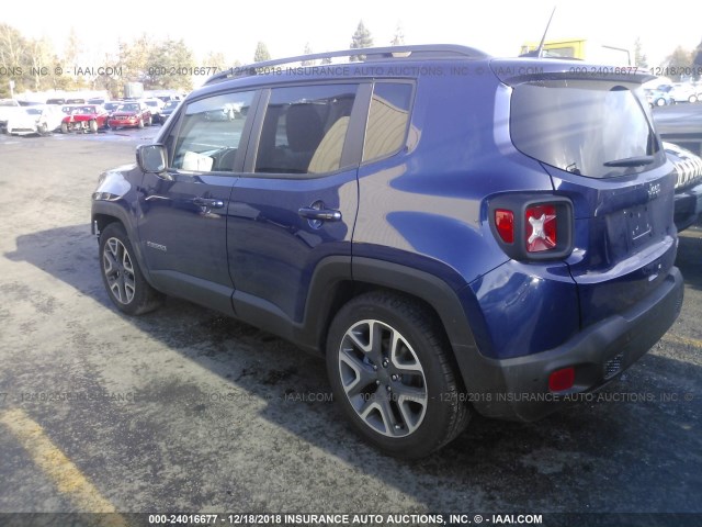 ZACCJABB7JPG86242 - 2018 JEEP RENEGADE LATITUDE BLUE photo 3