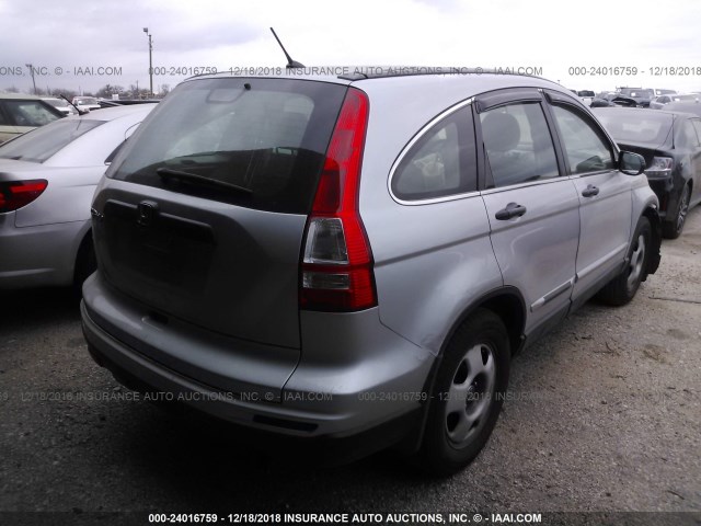 3CZRE3H38AG700204 - 2010 HONDA CR-V LX SILVER photo 4