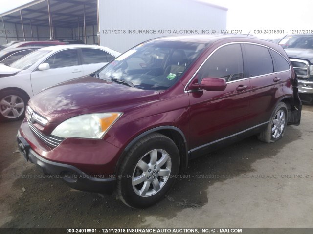 JHLRE38767C012984 - 2007 HONDA CR-V EXL MAROON photo 2