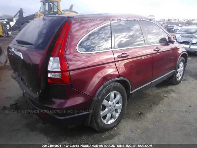 JHLRE38767C012984 - 2007 HONDA CR-V EXL MAROON photo 4