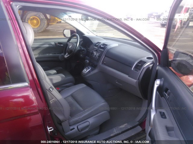 JHLRE38767C012984 - 2007 HONDA CR-V EXL MAROON photo 5