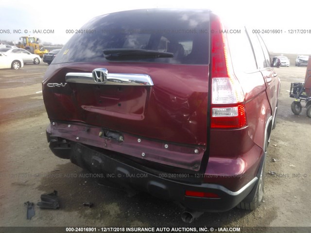 JHLRE38767C012984 - 2007 HONDA CR-V EXL MAROON photo 6