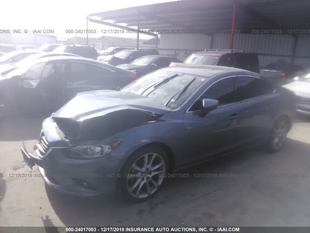 JM1GJ1W62E1146852 - 2014 MAZDA 6 GRAND TOURING BLUE photo 2