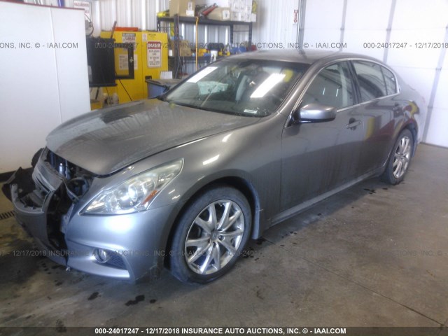 JN1CV6AR5AM461321 - 2010 INFINITI G37 GRAY photo 2