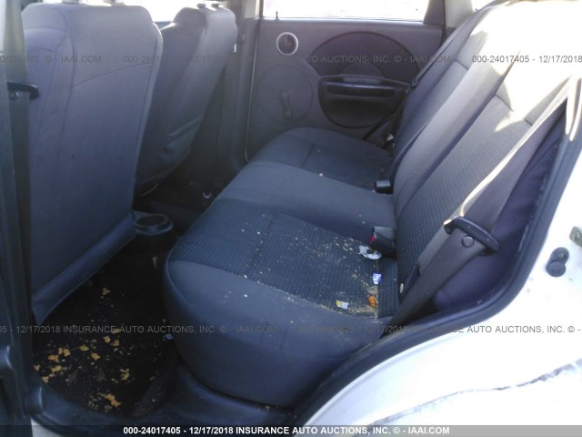KL1TD66627B764048 - 2007 CHEVROLET AVEO LS WHITE photo 8