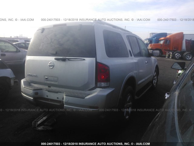 5N1AA0NC4FN608065 - 2015 NISSAN ARMADA SV/SL/PLATINUM SILVER photo 4