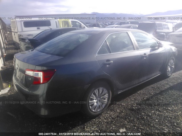4T1BF1FK1DU231554 - 2013 TOYOTA CAMRY L/SE/LE/XLE GRAY photo 4