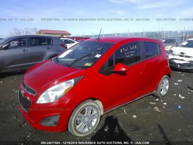 KL8CB6S90EC478133 - 2014 CHEVROLET SPARK LS RED photo 2