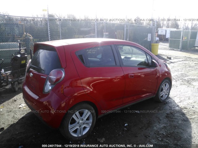 KL8CB6S90EC478133 - 2014 CHEVROLET SPARK LS RED photo 4