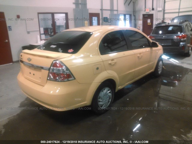 KL1TD56608B099274 - 2008 CHEVROLET AVEO LS YELLOW photo 4