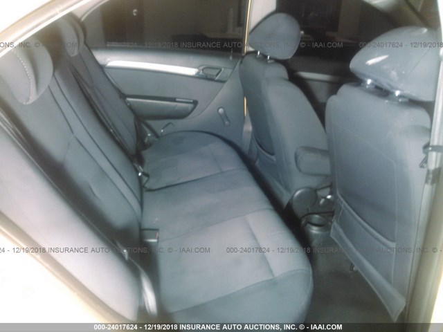 KL1TD56608B099274 - 2008 CHEVROLET AVEO LS YELLOW photo 8