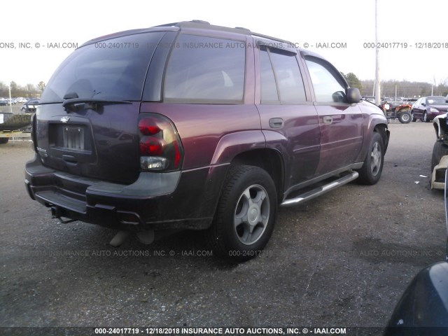 1GNDS13S872168845 - 2007 CHEVROLET TRAILBLAZER LS/LT MAROON photo 4