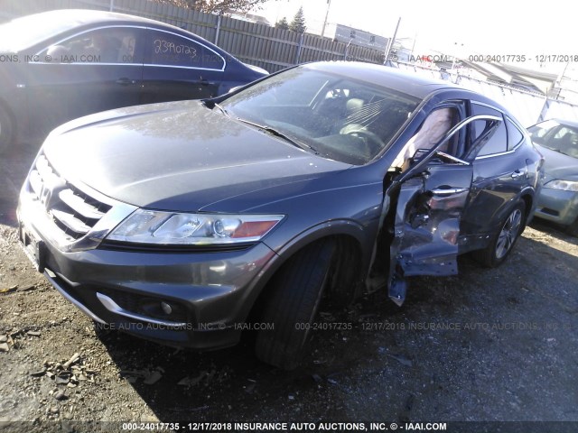 5J6TF1H35DL000588 - 2013 HONDA CROSSTOUR EX GRAY photo 2