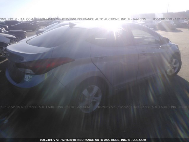 KMHDH4AE8CU377874 - 2012 HYUNDAI ELANTRA GLS/LIMITED SILVER photo 4