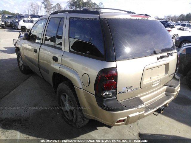 1GNDS13S142152773 - 2004 CHEVROLET TRAILBLAZER LS/LT BEIGE photo 3