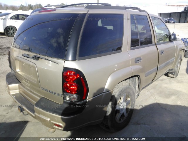 1GNDS13S142152773 - 2004 CHEVROLET TRAILBLAZER LS/LT BEIGE photo 4