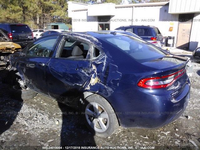 1C3CDFBB0GD728010 - 2016 DODGE DART SXT Dark Blue photo 3