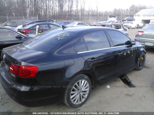 3VWLZ7AJ0BM347408 - 2011 VOLKSWAGEN JETTA SEL BLACK photo 4