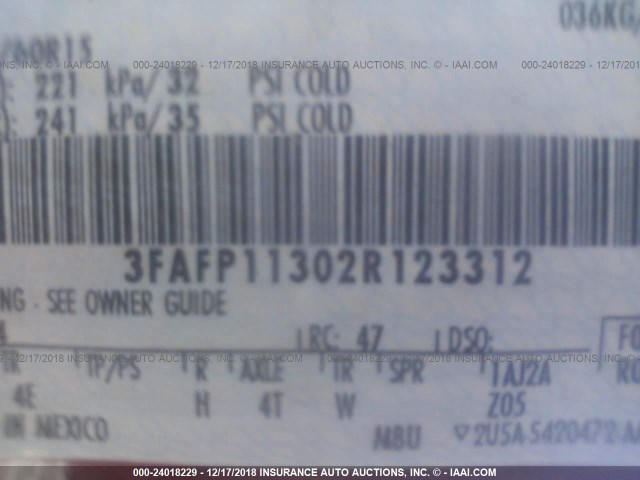 3FAFP11302R123312 - 2002 FORD ESCORT ZX2 RED photo 9