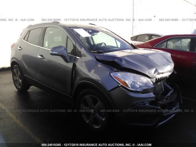 KL4CJASB0EB612204 - 2014 BUICK ENCORE GRAY photo 1