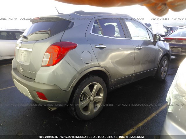 KL4CJASB0EB612204 - 2014 BUICK ENCORE GRAY photo 4