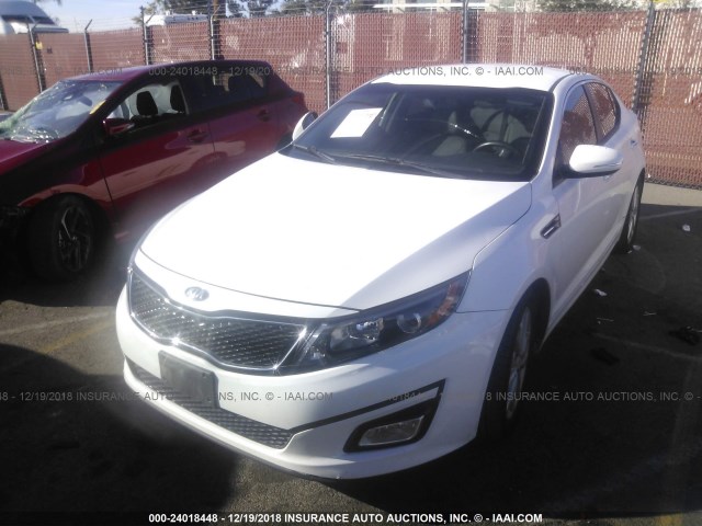 5XXGN4A71FG444448 - 2015 KIA OPTIMA EX WHITE photo 2