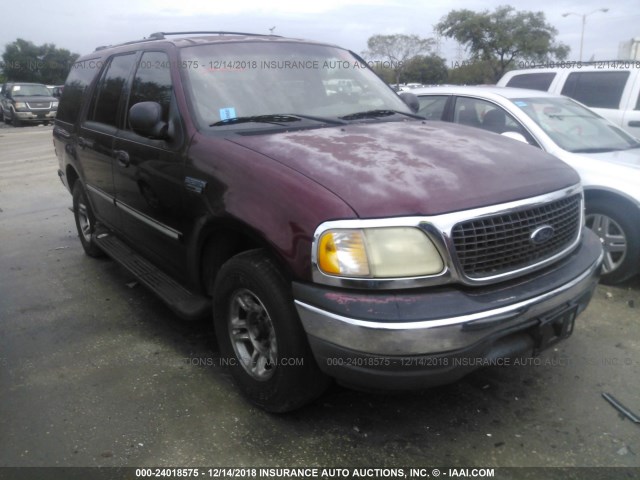 1FMRU15W21LB01633 - 2001 FORD EXPEDITION XLT MAROON photo 1