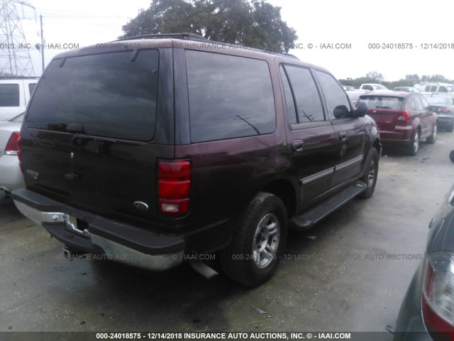 1FMRU15W21LB01633 - 2001 FORD EXPEDITION XLT MAROON photo 4