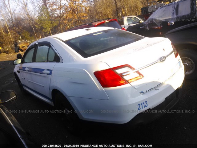 1FAHP2M87DG222113 - 2013 FORD TAURUS POLICE INTERCEPTOR WHITE photo 3