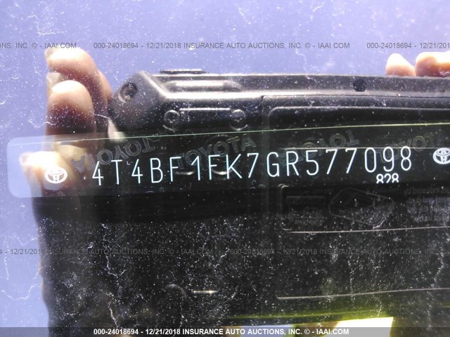 4T4BF1FK7GR577098 - 2016 TOYOTA CAMRY LE/XLE/SE/XSE BLACK photo 9