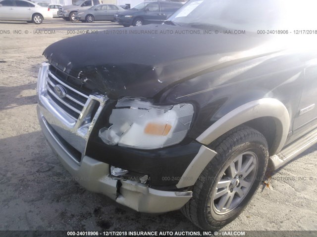 1FMEU64E96UA89227 - 2006 FORD EXPLORER EDDIE BAUER BLACK photo 6