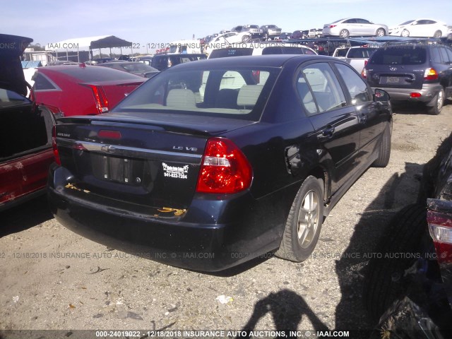 1G1ZT54865F176835 - 2005 CHEVROLET MALIBU LS Mavi foto 4