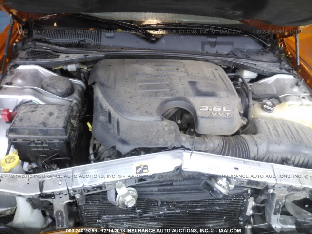 2C3CDYAG0EH149642 - 2014 DODGE CHALLENGER SXT ORANGE photo 10