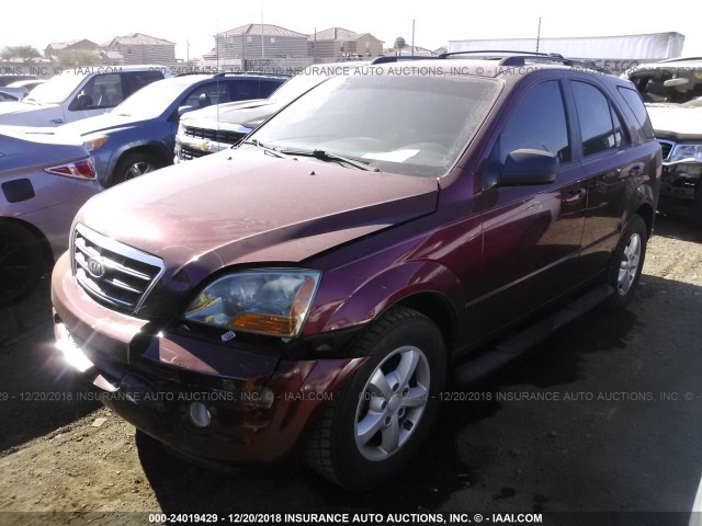 KNDJD736575743297 - 2007 KIA SORENTO EX/LX MAROON photo 2