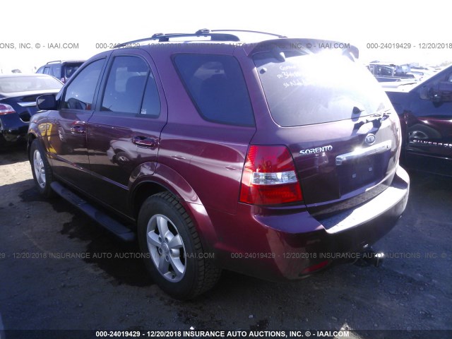 KNDJD736575743297 - 2007 KIA SORENTO EX/LX MAROON photo 3