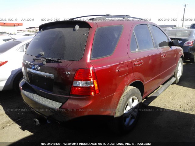 KNDJD736575743297 - 2007 KIA SORENTO EX/LX MAROON photo 4