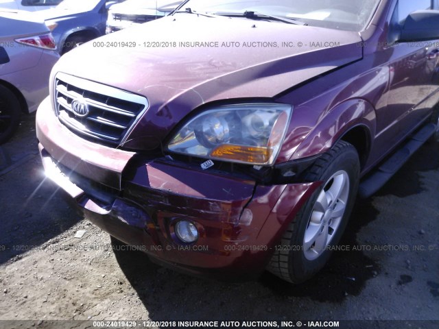 KNDJD736575743297 - 2007 KIA SORENTO EX/LX MAROON photo 6