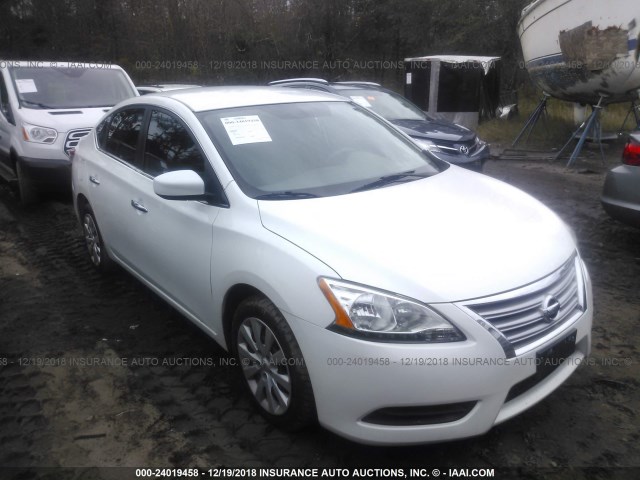 3N1AB7APXDL561921 - 2013 NISSAN SENTRA S/SV/SR/SL WHITE photo 1