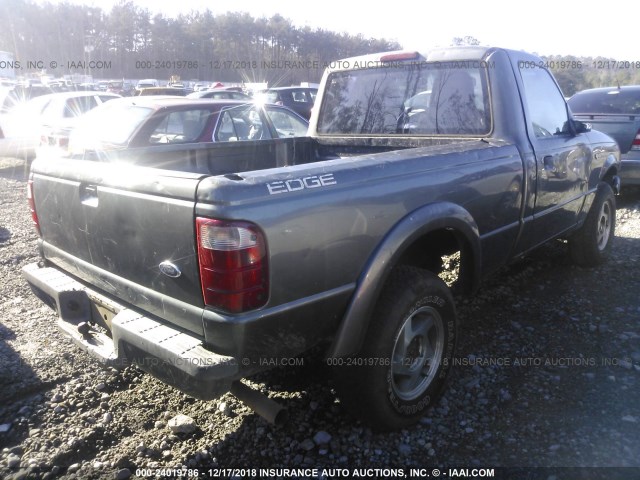 1FTYR10U94PA10198 - 2004 FORD RANGER GRAY photo 4