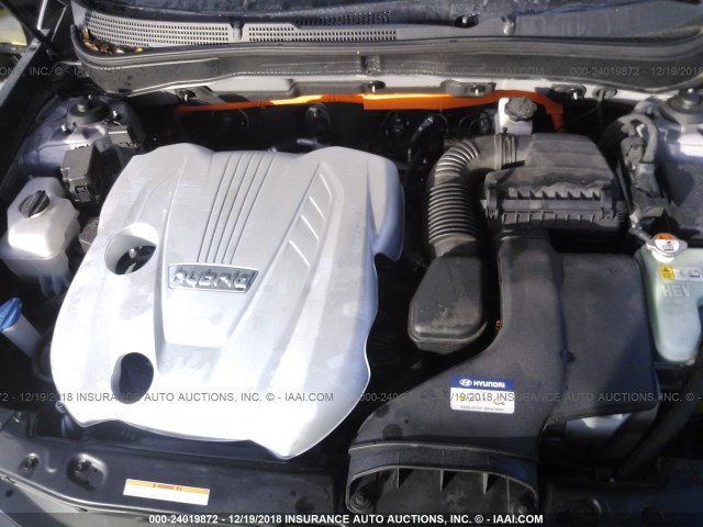 KMHEC4A45DA073561 - 2013 HYUNDAI SONATA HYBRID SILVER photo 10