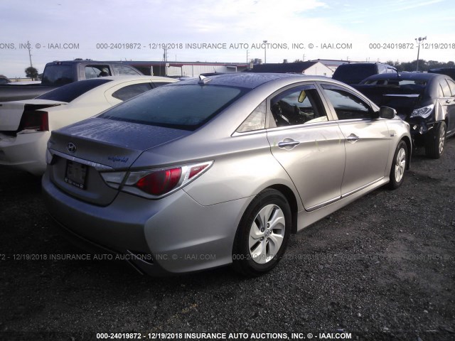 KMHEC4A45DA073561 - 2013 HYUNDAI SONATA HYBRID SILVER photo 4