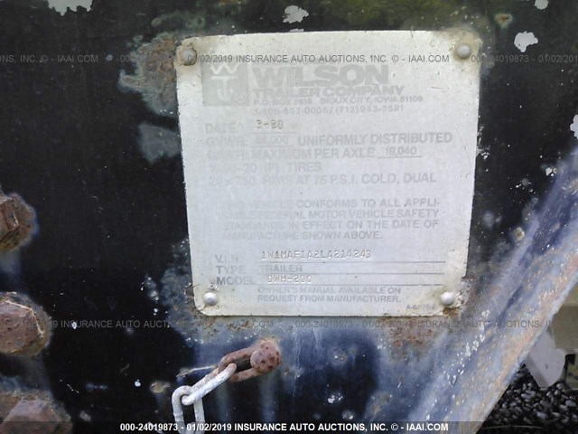 1W1MAF1A2LA214243 - 1990 WILSON TRAILER CO GRAIN  WHITE photo 9