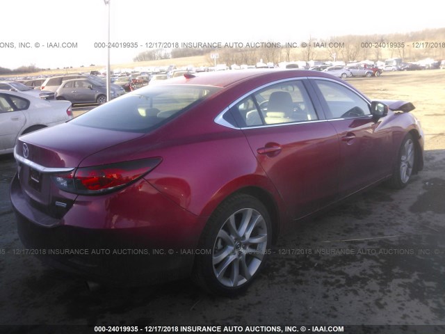 JM1GL1V54H1153051 - 2017 MAZDA 6 TOURING MAROON photo 4