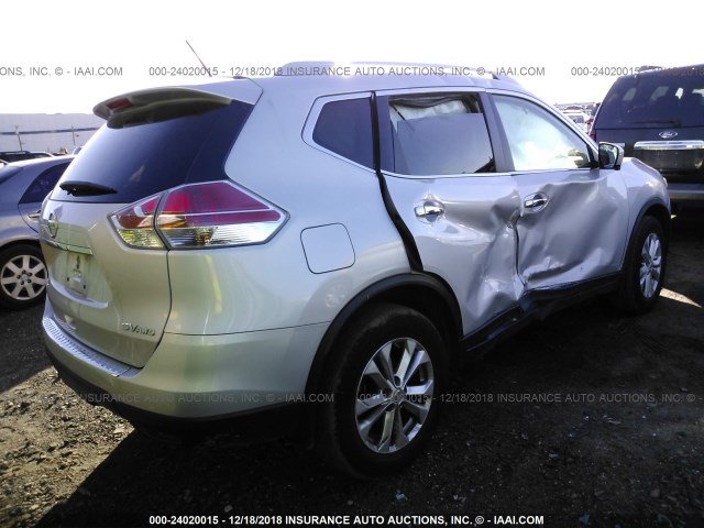 5N1AT2MV7GC797266 - 2016 NISSAN ROGUE S/SL/SV SILVER photo 4