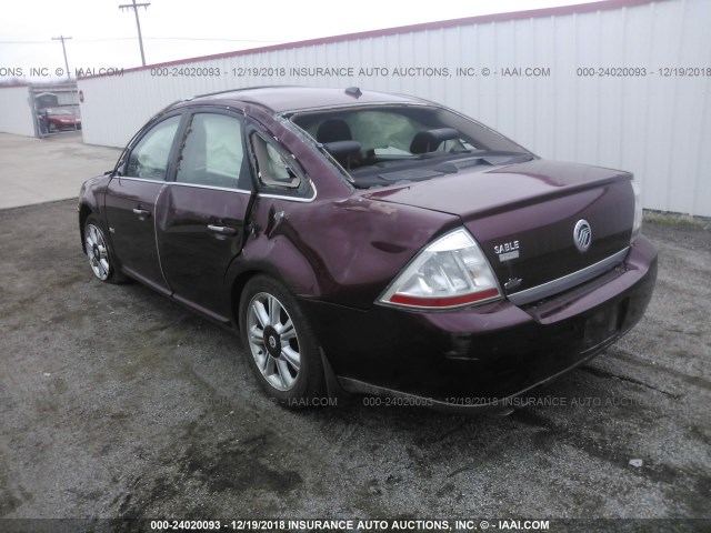 1MEHM42W28G604344 - 2008 MERCURY SABLE PREMIER BURGUNDY photo 3