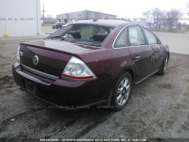 1MEHM42W28G604344 - 2008 MERCURY SABLE PREMIER BURGUNDY photo 4