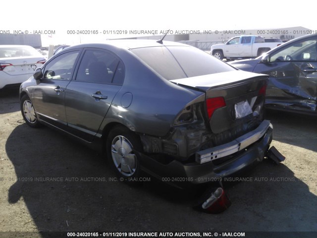 JHMFA3F25AS007810 - 2010 HONDA CIVIC HYBRID GRAY photo 3