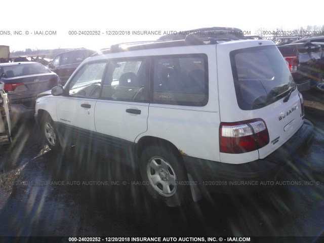 JF1SF63521H707482 - 2001 SUBARU FORESTER L WHITE photo 3